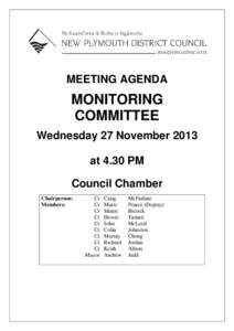 MEETING AGENDA  MONITORING COMMITTEE Wednesday 27 November 2013 at 4.30 PM