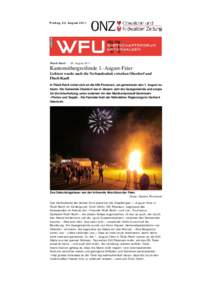 ONZ Obwalden und Nidwalden Zeitung - Kantonsübergreifende 1.-August-Feier