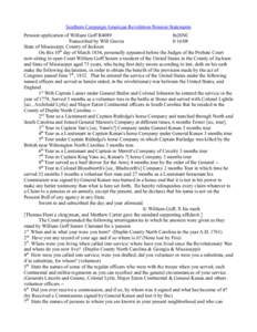 Southern Campaign American Revolution Pension Statements Pension application of William Goff R4089 fn26NC Transcribed by Will Graves[removed]State of Mississippi, County of Jackson