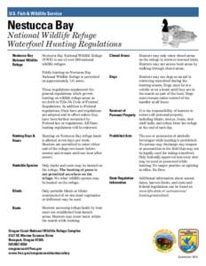 U.S. Fish & Wildlife Service  Nestucca Bay National Wildlife Refuge Waterfowl Hunting Regulations