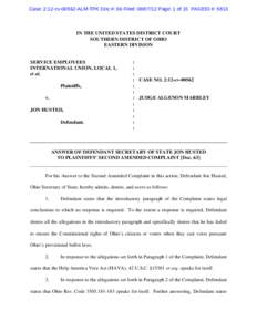 Case: 2:12-cv[removed]ALM-TPK Doc #: 66 Filed: [removed]Page: 1 of 15 PAGEID #: 5813   IN THE UNITED STATES DISTRICT COURT SOUTHERN DISTRICT OF OHIO EASTERN DIVISION