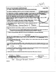 FORMCIQ  CONFLICT OF INTEREST QUESTIONNAIRE For vendor or other person doing business with local governmental entity  OFFICE USE ONLY