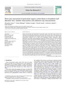 Three-year assessment of particulate organic carbon fluxes in Amundsen Gulf (Beaufort Sea) Satellite observations and sediment trap measurements