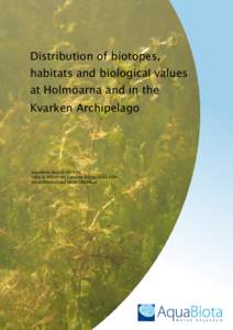 ,  Distribution of biotopes, habitats and biological values at Holmöarna and in the Kvarken Archipelago