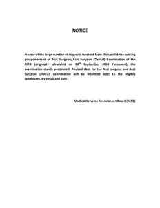 Microsoft Word - MRB_Notice of Postponement of Asst Surgeon Examination.docx