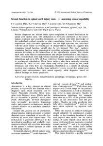 Sexual function in spinal cord injury men. I. assessing sexual capability