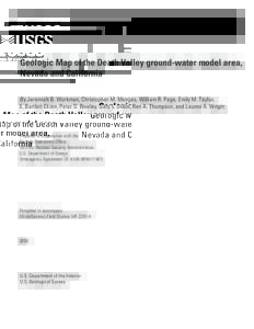 Geologic Map of the Death Valley ground-water model area, Nevada and California By Jeremiah B. Workman, Christopher M. Menges, William R. Page, Emily M. Taylor, E. Bartlett Ekren, Peter D. Rowley, Gary L. Dixon, Ren A. T