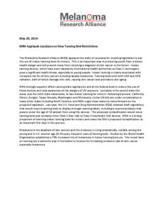 MRA Statement on Louisiana Tanning Bed Restrictions[removed]