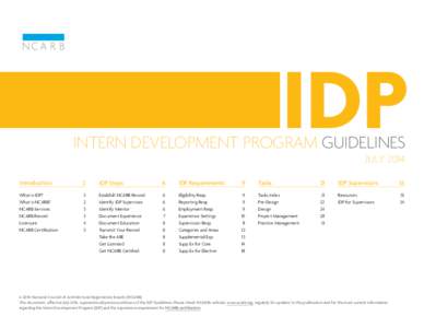 INTERN DEVELOPMENT PROGRAM GUIDELINES JULY 2014 Introduction	2  IDP Steps