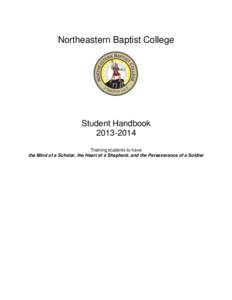 Northeastern Baptist College Student Handbook 2013–14