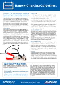 Battery Charging Guidelines. A customer with a “bad” battery typically expects something to be done about it immediately. The customer may not understand that the battery may be “good” but simply discharged. Cust