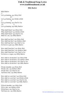 Folk & Traditional Song Lyrics - Billy Barlow