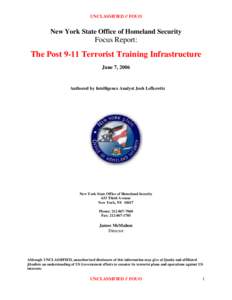 Microsoft Word - Focus Report - Post 911 Terrorist Training Infrastructure.doc