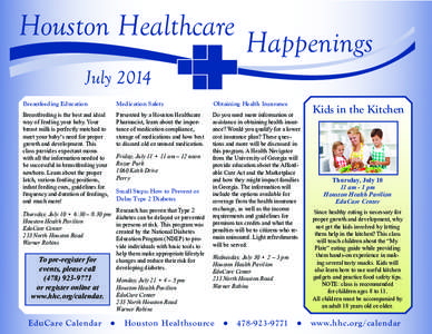 Houston Healthcare  Happenings July 2014 Breastfeeding Education