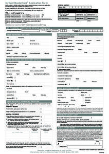 ®  MyCard MasterCard Application Form MasterCard Member Application