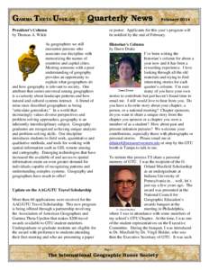 GAMMA THETA UPSILON  Quarterly News February 2014