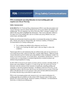 FDA Drug Safety Communication Lidocaine