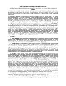 TICKET PACKAGE PURCHASE TERMS AND CONDITIONS FOR COLORADO AVALANCHE, COLORADO MAMMOTH, COLORADO RAPIDS AND DENVER NUGGETS GAMES BY TENDERING PAYMENT TO KSE (DEFINED HEREIN) AND/OR ACCEPTING A TICKET (DEFINED HEREIN) ACCO