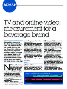 FOCUS  TV and online video measurement for a beverage brand Successfully measuring