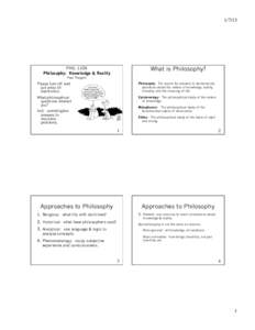 What is Philosophy?  PHIL 110A