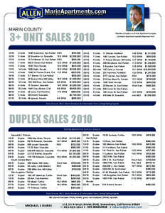 MARIN COUNTY  3+ UNIT SALES[removed]