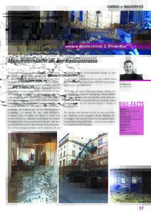 UMBAU + BAUSERVICE  Spektrum 79, Ausgabe Mai 2015 Umbau Kasinostrasse 2, Winterthur Umbau M-Fit Studios