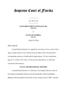 Supreme Court of Florida ____________ No. SC11-475