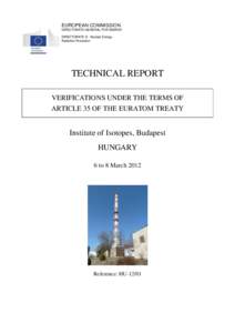 EUROPEAN COMMISSION DIRECTORATE-GENERAL FOR ENERGY DIRECTORATE D - Nuclear Energy Radiation Protection  TECHNICAL REPORT