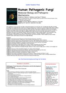 Caister Academic Press  Human Pathogenic Fungi Molecular Biology and Pathogenic Mechanisms!