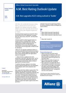 This document summarizes the preliminary full year results for 2010 of Allianz Global Corporate & Specialty (AGCS) as well as