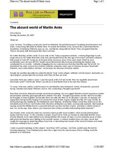 Observer | The absurd world of Martin Amis   Page 1 of 2  Comment 