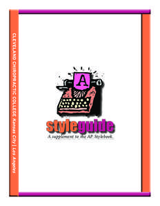 styleguide  CLEVELAND CHIROPRACTIC COLLEGE Kansas City | Los Angeles A supplement to the AP Stylebook