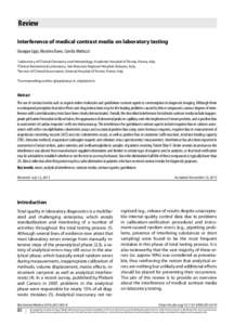 Review Interference of medical contrast media on laboratory testing Giuseppe Lippi, Massimo Daves, Camilla Mattiuzzi