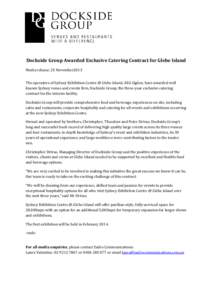 Microsoft Word - Dockside Group Awarded Exclusive Catering Contract for Glebe Island_DRAFTv6 _2_