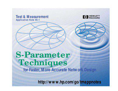 S-Parameter Techniques – HP Application Note 95-1