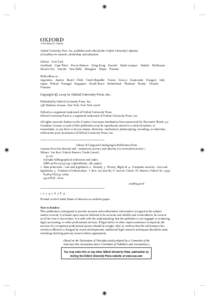 1 Oxford University Press, Inc., publishes works that further Oxford University’s objective of excellence in research, scholarship, and education. Oxford New York Auckland Cape Town Dar es Salaam Hong Kong Karachi Kual