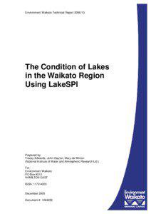 Environment Waikato Technical Report[removed]The Condition of Lakes