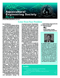 AES News, Winter & Spring 2000, Vol. 3, Nos. 1 & 2  Letter From Your President Dear AES Members, I look forward to leading the AES into the new century and hope to use this year