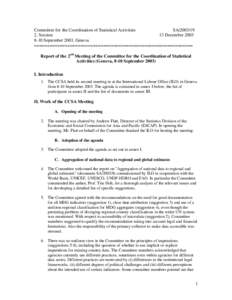 Committee for the Coordination of Statistical Activities SASession 13 DecemberSeptember 2003, Geneva ==============================================================