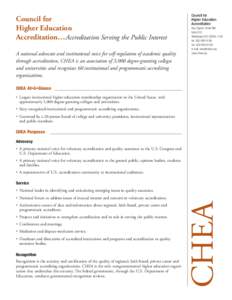 Evaluation methods / Council for Higher Education Accreditation / Higher education in the United States / Higher education accreditation / Educational accreditation / Council on Chiropractic Education – USA / Higher education accreditation in the United States / Evaluation / Education / Accreditation