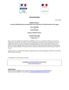 INVITATION PRESSE 17 avril 2015 URSSAF d’Amiens : un travail collaboratif pour une amélioration des relations entre l’administration et les usagers Thierry MANDON,