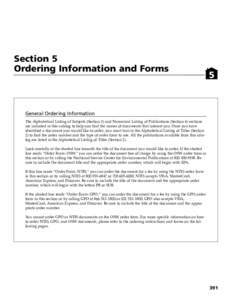 Section 5 Ordering Information and Forms 5  General Ordering Information