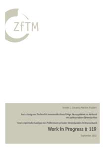 Torsten J. Gerpott/Mathias Paukert Gestaltung von Tarifen für kommunikationsfähige Messsysteme im Verbund mit zeitvariablen Stromtarifen Eine empirische Analyse von Präferenzen privater Stromkunden in Deutschland  Wor