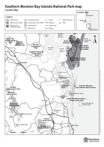 Southern Moreton Bay Island National Park locality map