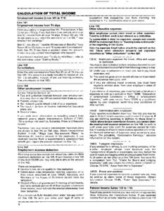 CALCULATION  OF TOTAL INCOME Employment