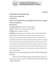 This document is scheduled to be published in the Federal Register onand available online at http://federalregister.gov/a, and on FDsys.govP] DEPARTMENT OF TRANSPORTATION