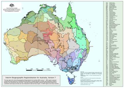 Interim Biogeographic Regionalisation for Australia / Brigalow Belt / Swan Coastal Plain / Esperance Plains / Ord Victoria Plain / Great Victoria Desert / Central Ranges / Murray Darling Depression / Coolgardie / IBRA regions / Geography of Australia / States and territories of Australia