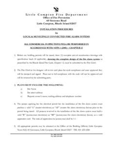 Li t t l e C o m p t o n F i r e D e p a r t m e n t Office of Fire Prevention 60 Simmons Road Little Compton, Rhode Island[removed]INSTALLATION PROCEDURES for