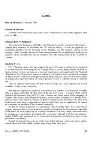 United National Independence Party / Kenneth Kaunda / National Assembly of Zambia / Inter-Parliamentary Union / Electoral registration in the United Kingdom / Member of Parliament / Zambian general election / Politics / Elections in Zambia / Zambia