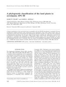 Botanical Journal of the Linnean Society, 2009, 161, 122–127. With 1 figure  A phylogenetic classification of the land plants to